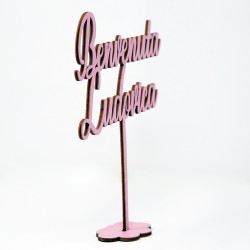 Cake topper nascita in legno