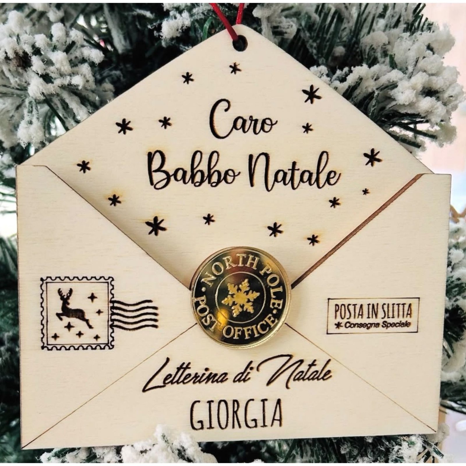 Porta Letterina per Babbo Natale in Legno - immagine 3
